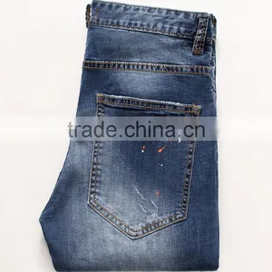 The New Fashion Popular Have Paint Splash the European and American Style Washed Men Jeans thumbnail-3