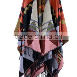 2017 Spring New Item Ladies Scarf Western Style Bohemia Style Tassels Model Imitated Cashmere Material Women Cloak thumbnail-5