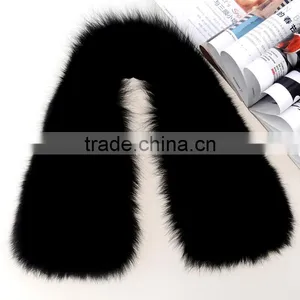 Myfur Top Quality Soft Black Color Raccoon Fur Collar for Hood thumbnail-3