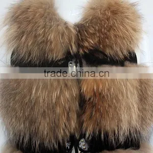 Myfur Luxury Genuine Raccoon Fur Vest Waistcoat Customized Color Women Fur Garment thumbnail-4