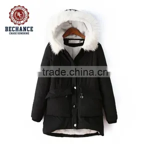 H1032 Hooded Warm Coat Ladies Winter Wearing Winter Coat Wholesaler thumbnail-1
