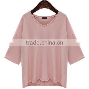 Female Pure Color T-shirt Sleeves Shirt of Cultivate One's Morality Contracted Big Yards Render Unlined Upper Garment Inside Tak thumbnail-5
