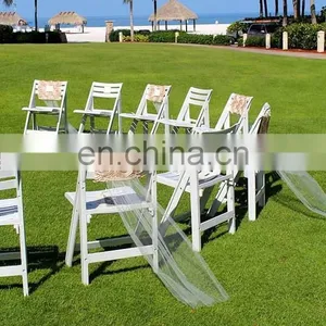 Newest Fancy Outdoor Wedding Rosette Coral Chair Sashes thumbnail-2