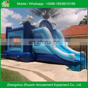Dophin Design Inflatable Bounce House Water Slide thumbnail-1