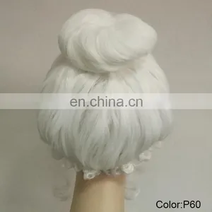 Romantic Baroque Renaissance White Synthetic Party Wigs P-W210 thumbnail-6