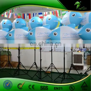 Customized Design Tripod Stand Inflatable Fish Model , Advertising Inflatable LED Lighting Standing Fish Balloon thumbnail-2