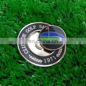 New 40mm 2 Sided Custom Embossed Metal Magnetic Golf Poker Chip Ball Marker thumbnail-2