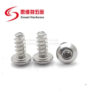 304 Stainless Steel Button Head Socket Tapping Screw With Blunt Tip thumbnail-1