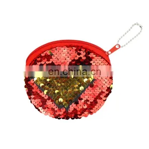 Cheap Reversable Kids Purse Baby Girl Sequin Kids Change Purse With Zipper Baby Girl Wallet Heart Shape Purse Frame thumbnail-1