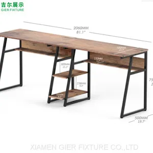 Furniture Wooden Style Metal Frame Home Office Study Computer Desk Wholesale thumbnail-1