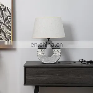 Modern Retro Style Household Stone Texture Porcelain Bedroom Table Lamp for Residential thumbnail-1