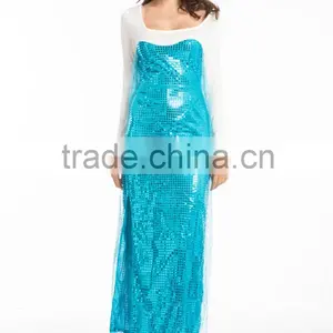 Adult Womens Princess Elsa Costume Cosplay Party Gown Fancy Dress Outfit thumbnail-1