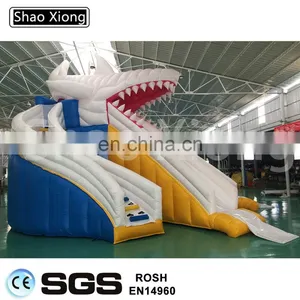 Kids Water Park Equipment Inflatable Swimming Pool Shark Water Slides thumbnail-2