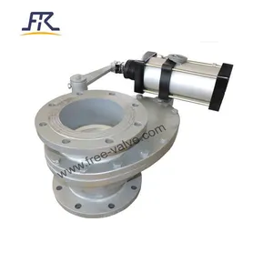 Pneumatic Operating Rotating One Disc Ceramic Gate Valve for Power Plant FRZ643TC thumbnail-1