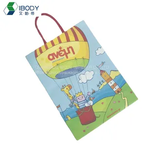 Recycled Kraft Paper Kids Birthday Shopping Gift Bag With Handle Kraft Paper Bag thumbnail-3