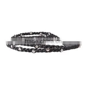 Hot Sale Leather Key Chain Customized Braided Leather Rivets Key Chain,neck Hanging Leather Key Chain,key Rope thumbnail-3