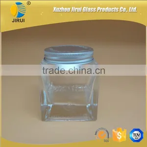 100ml Clear Square Face Cream Glass Jars Wholesale thumbnail-1