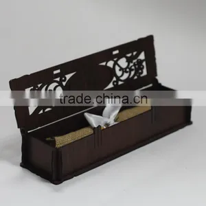 2016 Hot Sale Creative Ideal Laser Cut Wooden Box Vintage Wedding Invitation thumbnail-3