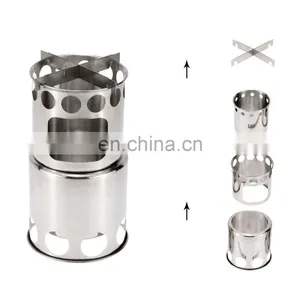 Camping Outdoor Cookware Portable Mini Furnace Factory Direct Stainless Steel Outdoor Fire Stove thumbnail-4