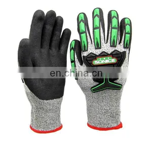 Nitrile Dipped Industrial Impact Cut Resistant Level 5 Oil Field Construction Hand Work Safety Gloves thumbnail-1