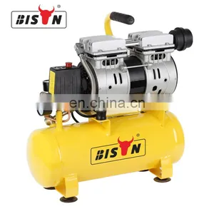 Bison China Spray Paint Machine Air Compressor Free Oil Home Use 550W Silent Mini Oil Free Piston Air Compressor For Painting thumbnail-5