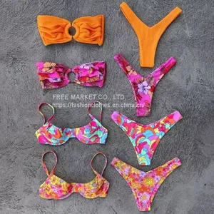 Two Piece Printed High Quality Ladies Swimwear Flex Fit Big Size Bathing Suits for Women Sexy Bikini Set thumbnail-2