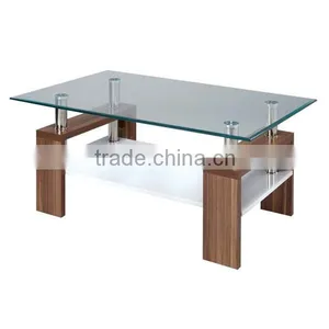 Glass Top MDF Base Coffee Table Square Coffee Table Quality Choice thumbnail-3