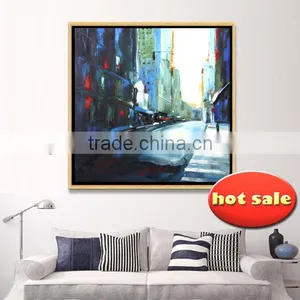 Modern Simple City Styles Abstract Canvas Oil Painting (Buy Directly) YB-116 thumbnail-1