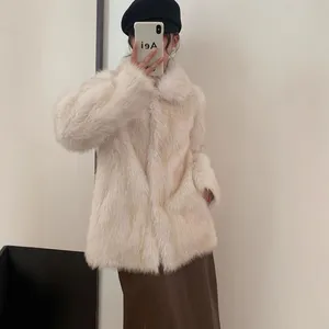 Winter's New Divine Girl Faux Fox Fur One-piece Fur Coat for Women, Eco-friendly Fur With a High-end Feel thumbnail-2