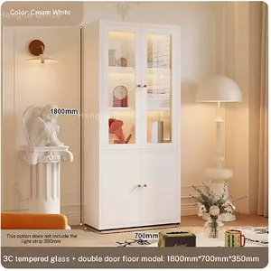 Modular Metal Glass Cabinet | With Adjustable Shelves & 3C Certified Tempered Glass | for Office Storage thumbnail-4