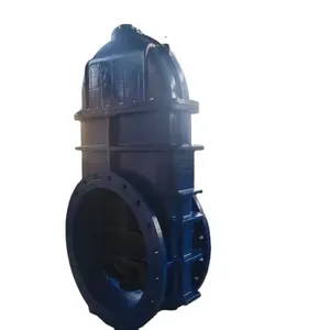 DIN/EN Electric Motorized Gate Valve WCB Cast Steel Flange Resilient Seat Electric With Actuator DN1200 Large Diameter Size thumbnail-2