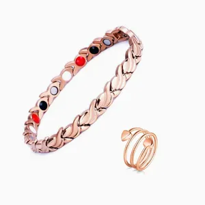 Male and Female Small Fish Wheat Ear Shaped Magnetic Bracelet，Magnet Bracelet Foot Chain Ring Set thumbnail-3