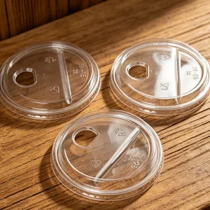 Disposable 98mm PET Plastic Transparent High Dome Drinking Lids for Plastic Cups thumbnail-2