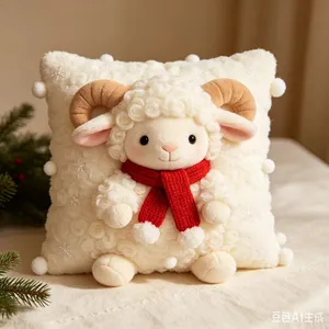 Christmas, Christmas Plush Pillow, Santa Claus, Christmas Reindeer, Sheep, Plush Pillow, Comfortable, Gift for Others - Customizable thumbnail-1