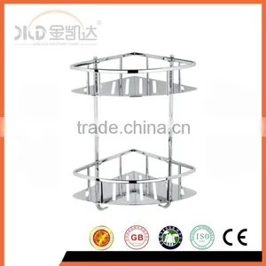 Stainless Steel Bath Corner Shelf, Stainless Steel Dual Tier Corner Rack With Hooks, 725-2 thumbnail-1