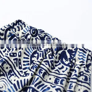Summer Children Girl Clothes Set China Blue And White Strapless 2pcs Clothing Sets thumbnail-3