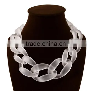 Multicolored Resin Acrylic Chain Chunky Statement Fashion Necklace 2016 thumbnail-4