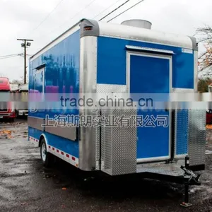 Blue Uniaxial Food Truck for Sale Mobile Food Truck for Sale Mobile Food Trailer thumbnail-2