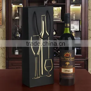 Fashion High Quality Paper Wine Bottle Packaging Box Black Box Wine Coupon thumbnail-5