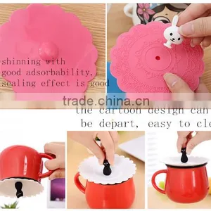 Food Grade Soft Silicone Strong Adsorbability Universal Cup Lids With Animal thumbnail-2
