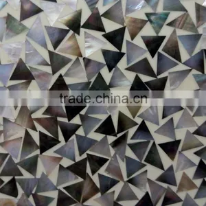 Triangle Blacklip Sea Mother of Pearl Mosaic Fill With White Resin Coating thumbnail-1