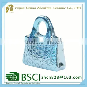 Electroplating Sliver Ceramic Handbag Money Bank thumbnail-3