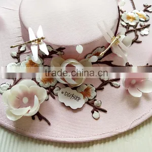Elegant Artificial PVC Draganfly Decoration Flower Sinamay Fascinator thumbnail-3