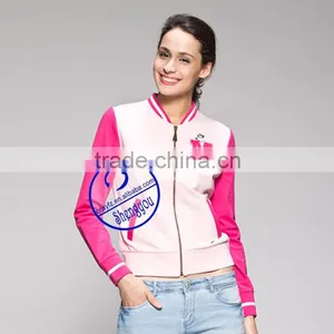 Custom 100% Cotton Womens Printed Baseball&softball Wear Jackets thumbnail-1