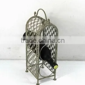 090211AA Decorative Metal Iron Wine Bottle Rack With 3 Holders thumbnail-1