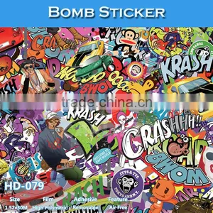 HD-077 Hot Selling Bomb Leopard Grain Camouflage Car Vinyl Film thumbnail-3