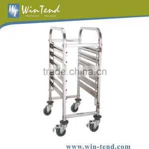 Commercial Kitchen 15 Tiers Metal Wire Basket Carts With 4 Wheels,Bread Basket Trolley for Sale thumbnail-2