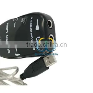 Black USB Guitar Link Cable USB Interface Link Audio Cable for PC/ Mac Recording thumbnail-1