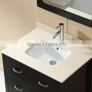 Modern Classic Design Bathroom Furniture Single Basin Cabinet Oak Wood Wash Basin Vanity No.3201A thumbnail-3
