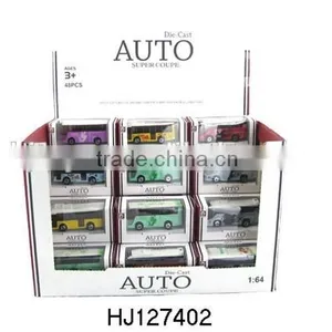 Mini Alloy Bus Toy, Metal Sliding Bus Model Toy 48pcs/box thumbnail-1